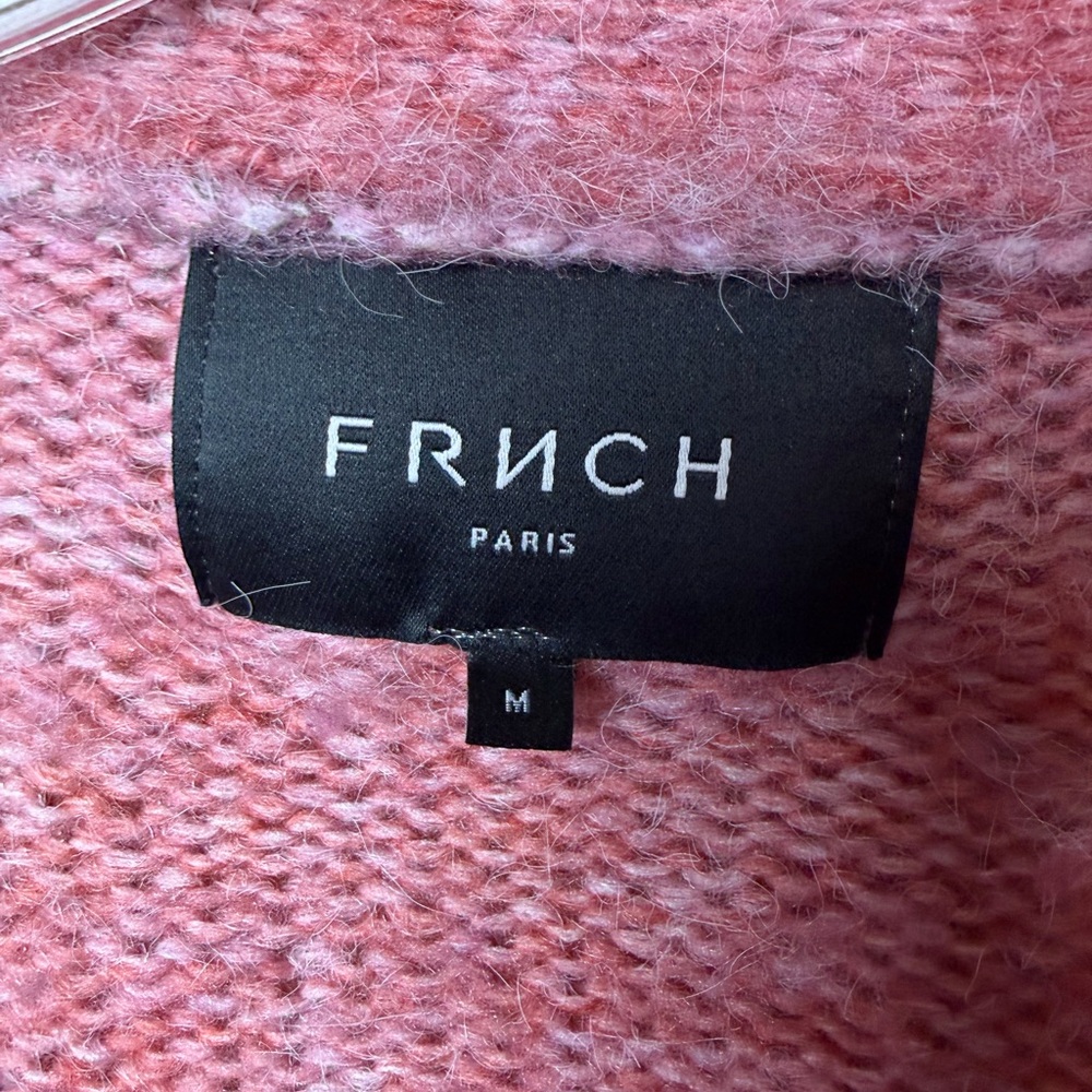 FRNCH Paris Women’s Pink/Purple Ombre Knit Buttoned Cardigan Size Medium - Picture 3 of 6